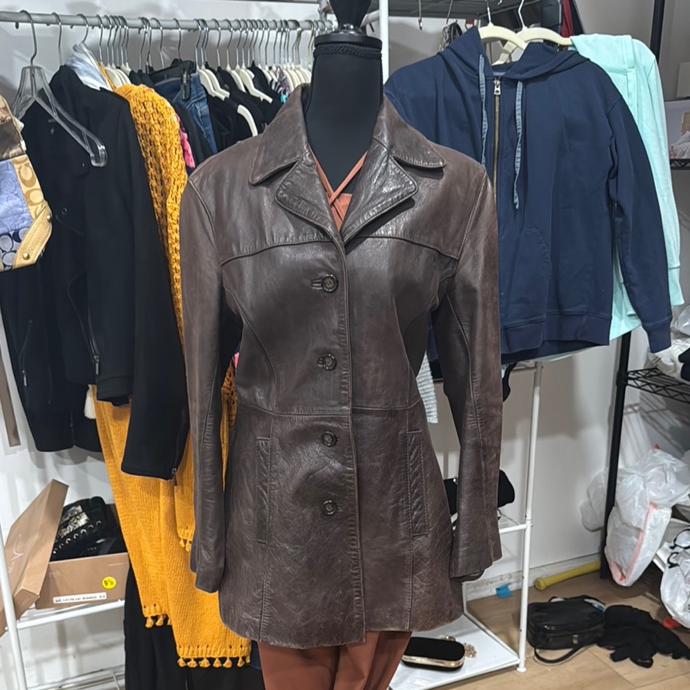Vintage incredible condition. Brown Leather Women's Jacket - Picture 3 of 8